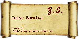 Zakar Sarolta névjegykártya